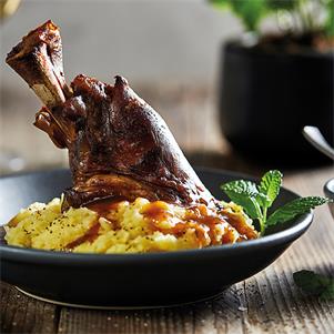 Lamb Shank With Mint Gravy