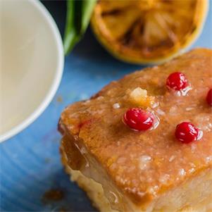 Sicilian Lemon Pudding With Redcurrants