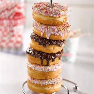 Assorted Iced Ring Doughnut Selection