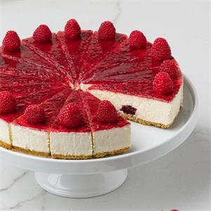 Pre-Cut White Chocolate & Raspberry Cheesecake