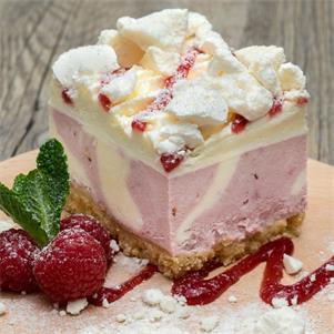 Raspberry Eton Mess Slice