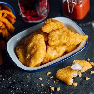 Crispy Battered Mini Chicken Fillets Cooked