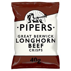 Pipers Longhorn Beef Crisps  24X40g